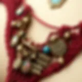 Intricate Charms on G String A close-up of a g string adorned with intricate charms, showcasing the detailed craftsmanship.