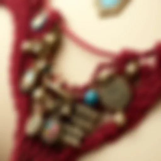 Intricate Charms on G String A close-up of a g string adorned with intricate charms, showcasing the detailed craftsmanship.