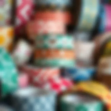 A collection of vintage washi tape in various colors and patterns