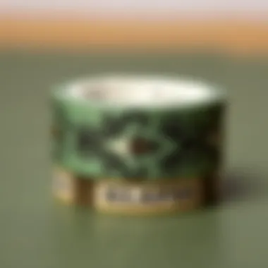 Close-up of intricate designs on a vintage washi tape roll