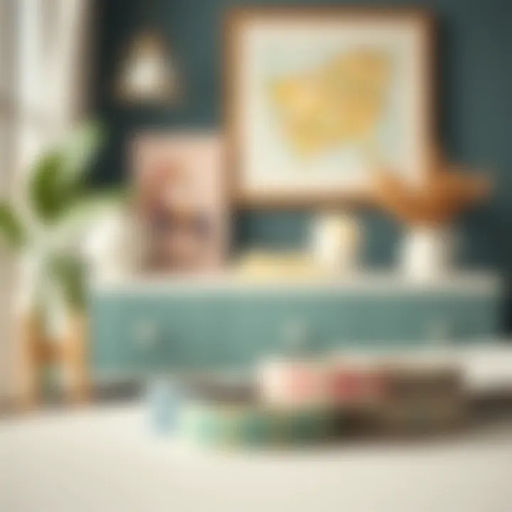 Artistic application of vintage washi tape in a modern decor setting