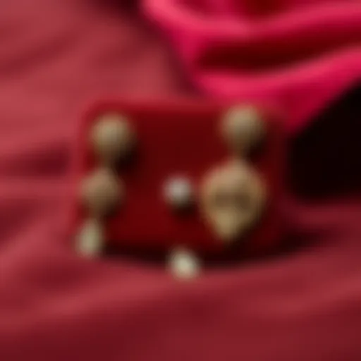 Elegant three-piece jewellery set displayed on a velvet background