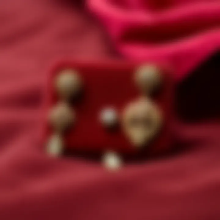 Elegant three-piece jewellery set displayed on a velvet background