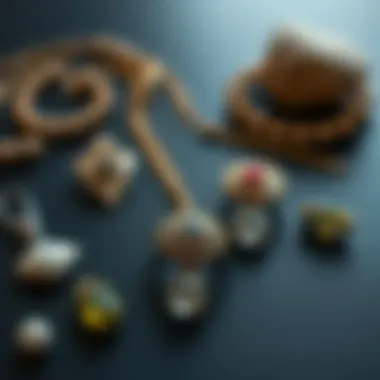 Variety of materials used in three-piece jewellery sets