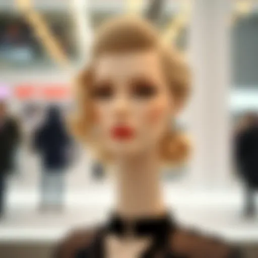 Stylish Hairstyle on a Blonde Mannequin Head Elegant blonde mannequin head showcasing a stylish hairstyle