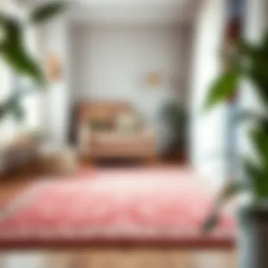 Velvet Rug in Cozy Reading Nook Stylish velvet area rug in a cozy reading nook