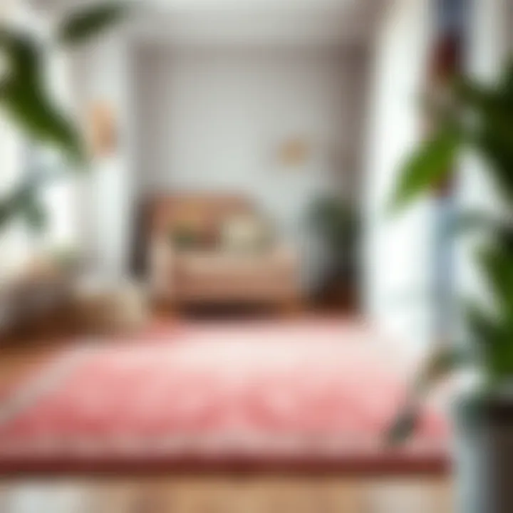 Velvet Rug in Cozy Reading Nook Stylish velvet area rug in a cozy reading nook