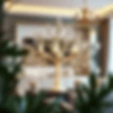 Elegant display of crystal trees in home decor setting