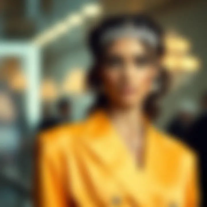 Modern fashion ensemble accentuated by the Diana Tiara