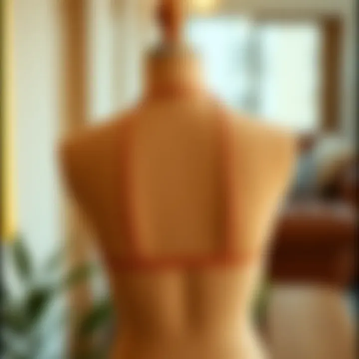 Comfortable fit of a backless bra showcased on a mannequin