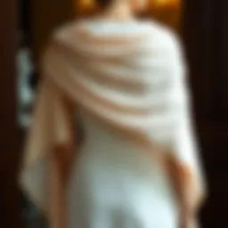 Elegant shawl draped over a formal dress