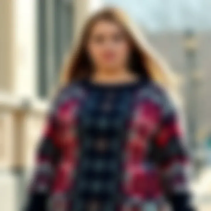 Unique Patterns for Individual Expression Stylish plus size sweater dress with unique patterns