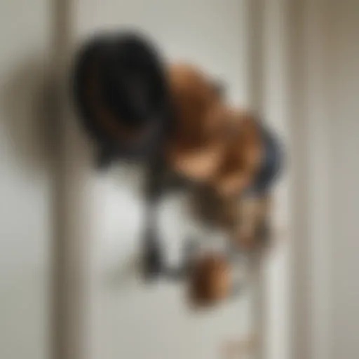 Elegant hat rack with vintage hats