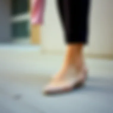 Chic Outfit with Clear Flat Shoes Fashionable clear flat shoes paired with a chic outfit