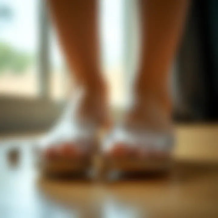 Materials in Clear Flat Shoes Detailed view of materials used in clear flat shoes