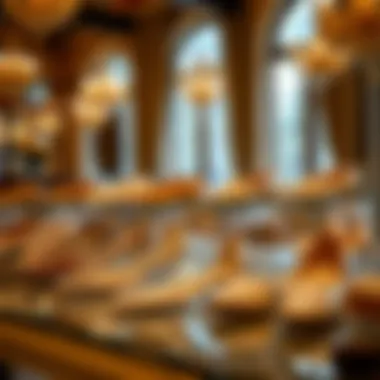 Elegant Display of Clear Flat Shoes Variety of clear flat shoes displayed in an elegant setting