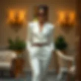 Elegant bridal pantsuit showcasing contemporary design