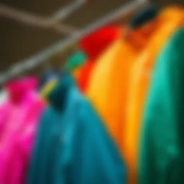 Versatile Colors and Styles An arranged display of different colors and styles of thin windbreaker jackets highlighting versatility.