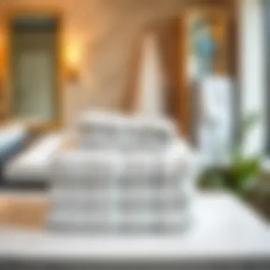 Stylish Bathroom Decor with Microfiber Towels Elegant display of hair towels in stylish bathroom setting