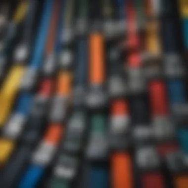 Variety of Nylon Belts Nylon belts arranged in a colorful display, highlighting versatility