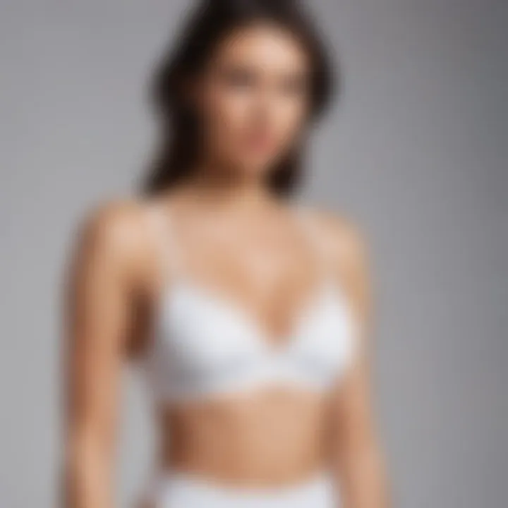 Elegant strappy white bralette displayed on a minimalist background