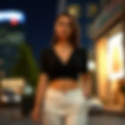 Elegant black top styled for a night out