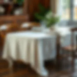 Elegant cheesecloth draped over a rustic wooden table