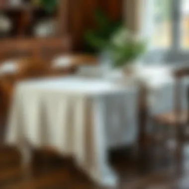 Elegant cheesecloth draped over a rustic wooden table