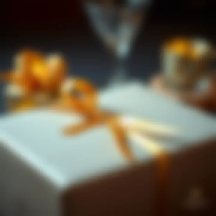 Gold ribbon accentuating a sophisticated gift wrapping