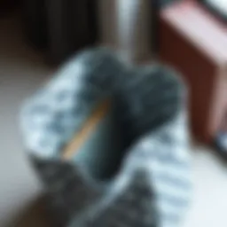 Elegant tote bag organizer liner showcasing intricate design elements.