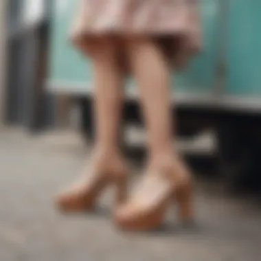 Chic Platform Sandals Stylish platform sandals paired with casual outfits
