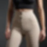 Stylish tummy control high waist pants on display