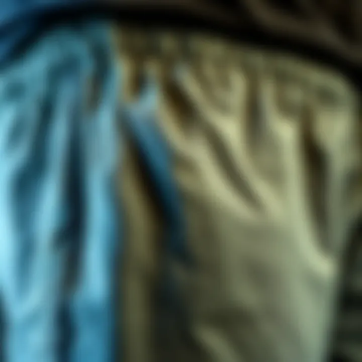 Close-up of UA woven training shorts showcasing fabric texture and design details