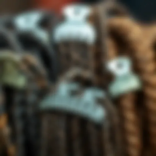 Various dreadlock clip types displayed