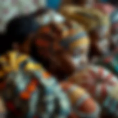 A colorful collection of hair caps designed for braided hairstyles showcasing various patterns and textures.