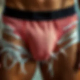 Artistic representation of ripped underwear showcasing fabric textures