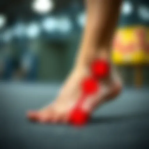 Illustration showing the anatomy of the foot highlighting pressure points.