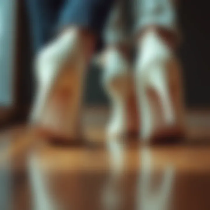 Visual comparison of shoes with proper fit versus loose fit.