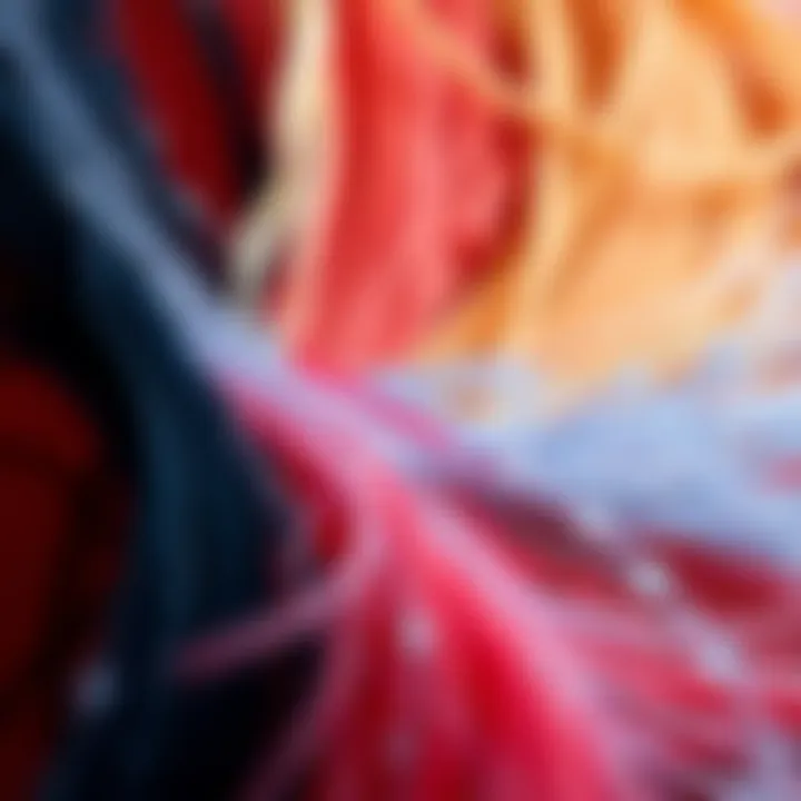 Variety of materials used for thin strings in apparel.