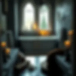 Enchanting bathroom with crystals and candles